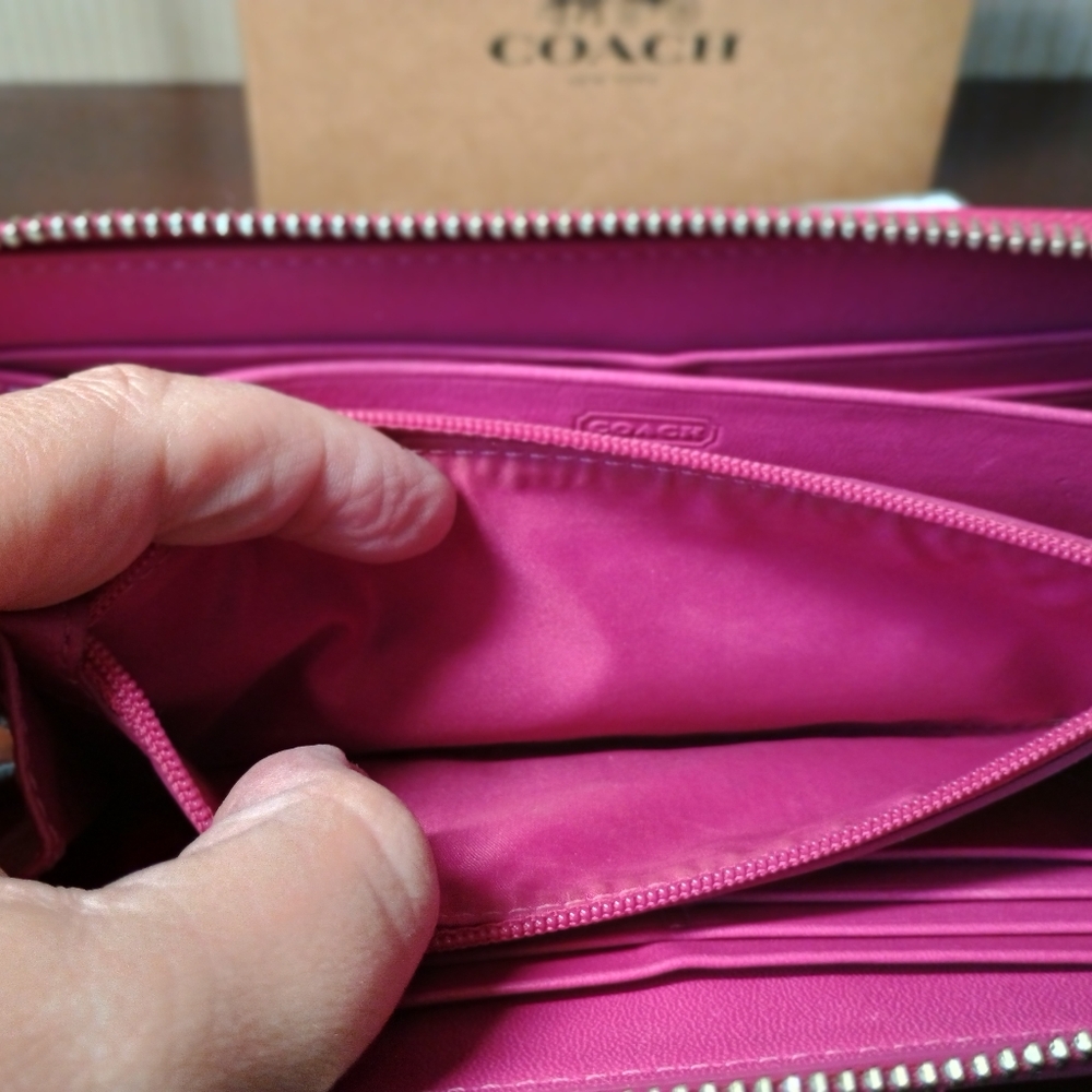 Coach Tattersol Heritage Plaid Zipper Wallet - Picture 7 of 8